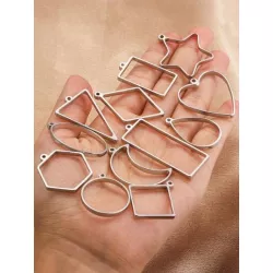 5 piezas/set Accesorio de joya DIY creativo de acero inoxidable con diseño geométrico para mujeres para la fabricación de joyas