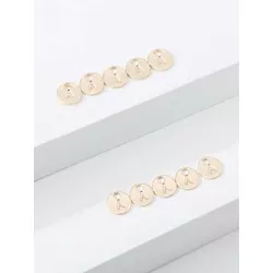 10 piezas/set Colgante DIY moda cobre de aleación doble faz con letra para la fabricación de joyas de bricolaje