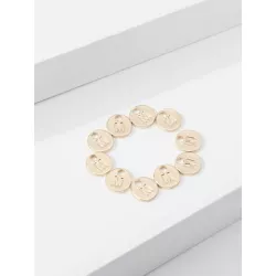10 piezas/set Colgante DIY moda cobre de aleación doble faz con letra para la fabricación de joyas de bricolaje