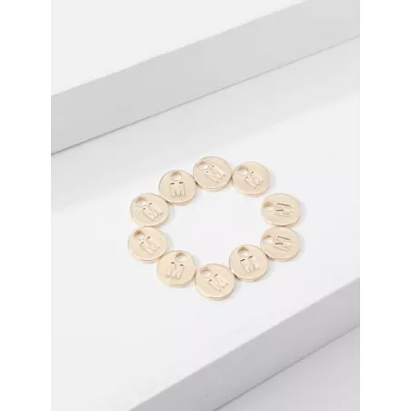 10 piezas/set Colgante DIY moda cobre de aleación doble faz con letra para la fabricación de joyas de bricolaje