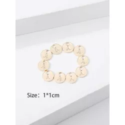 10 piezas/set Colgante DIY moda cobre de aleación doble faz con letra para la fabricación de joyas de bricolaje