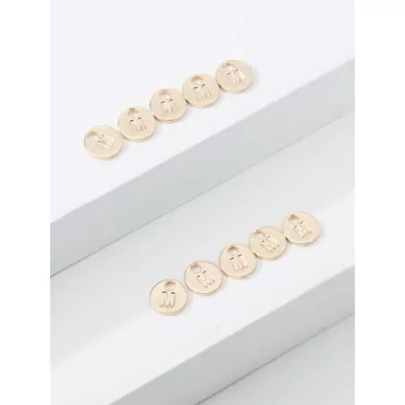 10 piezas/set Colgante DIY moda cobre de aleación doble faz con letra para la fabricación de joyas de bricolaje