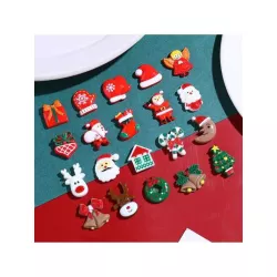 al azar 10 piezas DIY Navidad de resina con adorno para haciendo Imanes de refrigerador , Funda para móvil decoraciones