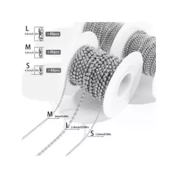 1 set de acero inoxidable con cuenta con cadena ( 1 rollo ) + 40 piezas combinación Set para DIY haciendo