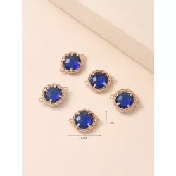 5 piezas púrpura de vidrio & cobre círculo doble ribete envuelto colgantes para Arete Pulsera enlace