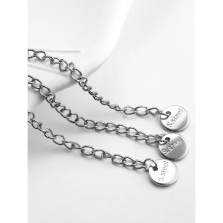 10 piezas/set/lote Colgante de acero inoxidable con cierre de langosta, cadena extensora, fabricación de joyería DIY, pulsera y