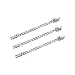 10 piezas/set/lote Colgante de acero inoxidable con cierre de langosta, cadena extensora, fabricación de joyería DIY, pulsera y