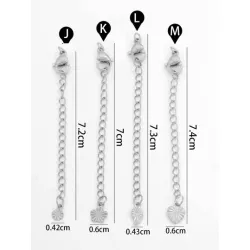 10 piezas/set/lote Colgante de acero inoxidable con cierre de langosta, cadena extensora, fabricación de joyería DIY, pulsera y