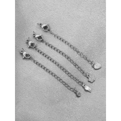 10 piezas/set/lote Colgante de acero inoxidable con cierre de langosta, cadena extensora, fabricación de joyería DIY, pulsera y