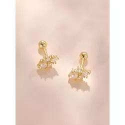 Pendientes de tachuela zirconia cúbica plata