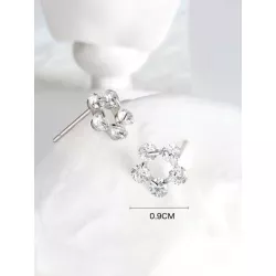 Pendientes de tachuela flor zirconia cúbica