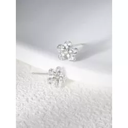 Pendientes de tachuela flor zirconia cúbica