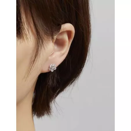 Pendientes de tachuela flor zirconia cúbica