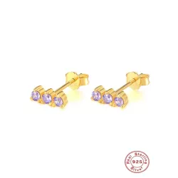 Pendientes de tachuela zirconia cúbica plata