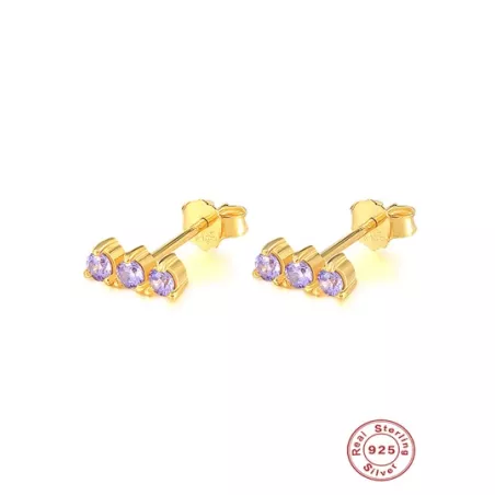 Pendientes de tachuela zirconia cúbica plata