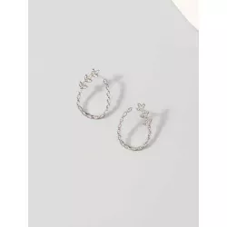 1 par atractivo oval zirconia cúbica Guirnalda Pendientes de tachuela para mujeres para decoración diaria