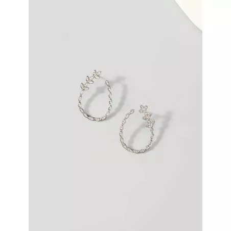 1 par atractivo oval zirconia cúbica Guirnalda Pendientes de tachuela para mujeres para decoración diaria