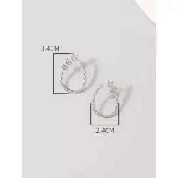 1 par atractivo oval zirconia cúbica Guirnalda Pendientes de tachuela para mujeres para decoración diaria