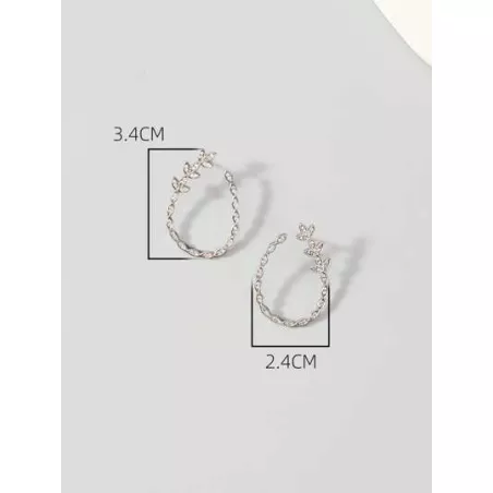 1 par atractivo oval zirconia cúbica Guirnalda Pendientes de tachuela para mujeres para decoración diaria