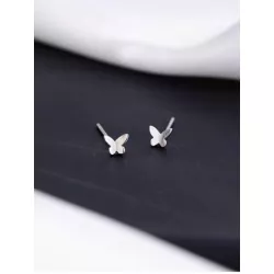 1 par Pendientes de tachuela moda plata con mariposa para mujeres para decoración diaria