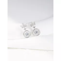 Pendientes de tachuela adorno zirconia cúbica plata