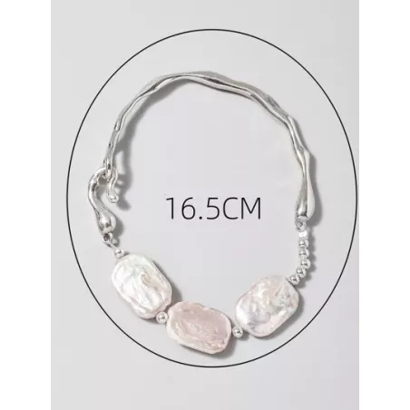 Pulsera perla cultivada plata