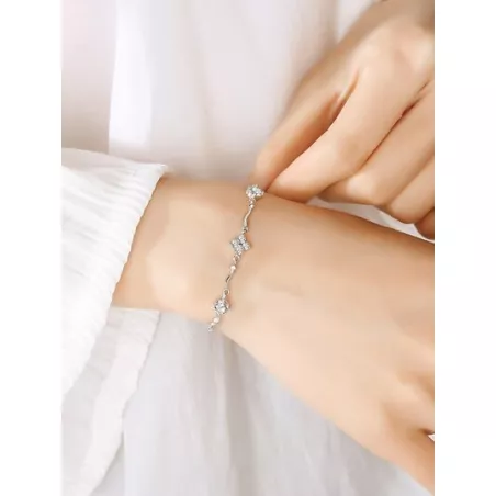 Pulsera zirconia cúbica plata