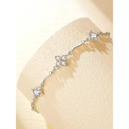 Pulsera zirconia cúbica plata