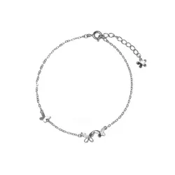 Pulsera de cadena con diseño de mariposa plata