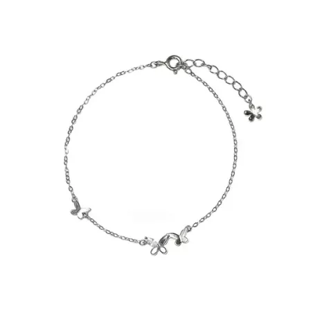 Pulsera de cadena con diseño de mariposa plata