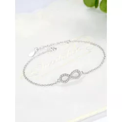 Pulsera zirconia cúbica infinito símbolo plata