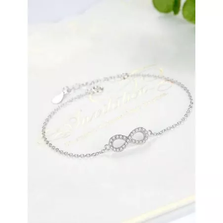 Pulsera zirconia cúbica infinito símbolo plata