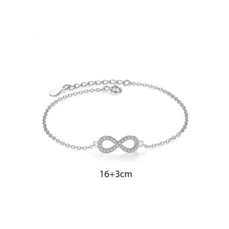 Pulsera zirconia cúbica infinito símbolo plata