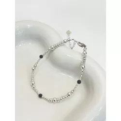 1 pieza Pulsera de moda , diseño unico , gradualmente plata rosario plata de ley 925 , adecuado para de mujeres uso diario