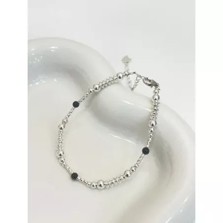 1 pieza Pulsera de moda , diseño unico , gradualmente plata rosario plata de ley 925 , adecuado para de mujeres uso diario