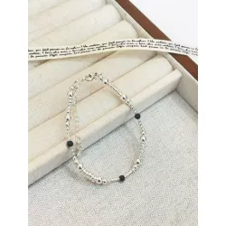 1 pieza Pulsera de moda , diseño unico , gradualmente plata rosario plata de ley 925 , adecuado para de mujeres uso diario