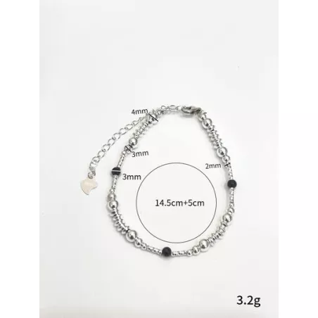 1 pieza Pulsera de moda , diseño unico , gradualmente plata rosario plata de ley 925 , adecuado para de mujeres uso diario