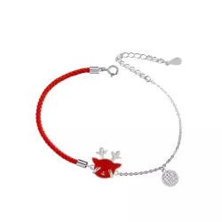 1 pieza Pulsera de moda plata de ley 925 pequeño ciervo