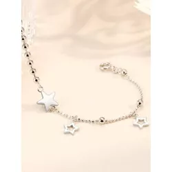 1 pieza Pulsera personalidad en forma de estrella con cuenta plata esterlina para mujeres