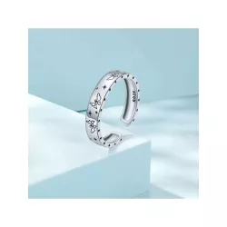 1 pieza real plata de ley 925 hermoso mariposa abierta anillos para mujeres punk Bisutería regalo S925 con estrella ajustable 3d