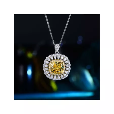 Collar con colgante plata 925 amarillo zirconia