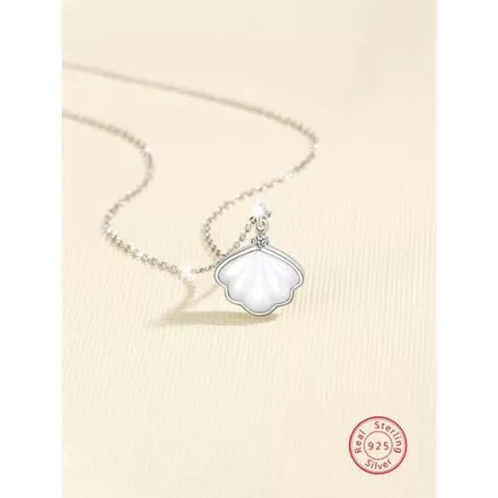 2 piezas/set de moda dulce estilo plata 925 con concha Pulsera con Set collar , adecuado para diariamente desplazamientos , fech