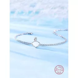 2 piezas/set de moda dulce estilo plata 925 con concha Pulsera con Set collar , adecuado para diariamente desplazamientos , fech