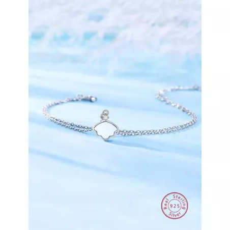 2 piezas/set de moda dulce estilo plata 925 con concha Pulsera con Set collar , adecuado para diariamente desplazamientos , fech