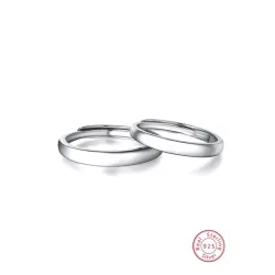 2 piezas simple & versátil plata 925 lujo moda pareja anillos para verano aniversario de bodas , Halloween regalo