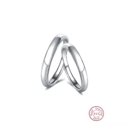 2 piezas simple & versátil plata 925 lujo moda pareja anillos para verano aniversario de bodas , Halloween regalo