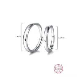 2 piezas simple & versátil plata 925 lujo moda pareja anillos para verano aniversario de bodas , Halloween regalo