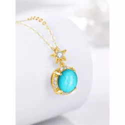 3 piezas/set único & elegante flor con diseño de pétalo natural negro jaspe piedra del zodíaco temático Set joya colgante de ani