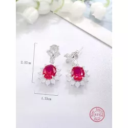 3 piezas de moda con elegante plata 925 & zirconia Pendientes con Collar Set joya , adecuado para mujeres a desgaste en trabajar