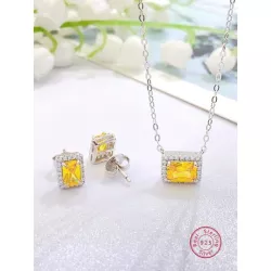 3 piezas dulce con versátil plata 925 & zirconia cúbica Pendientes con Set collar , adecuado para diariamente desplazamientos ,